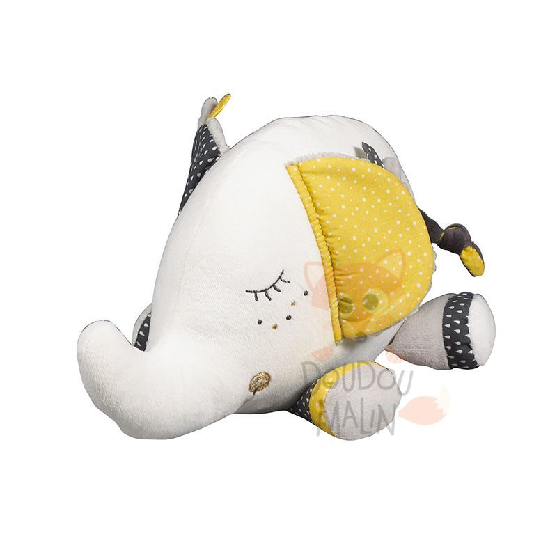  babyfan soft toy elephant white yellow grey 25 cm 